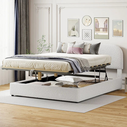 Upholstered Platform Bed With Hydraulic Storage