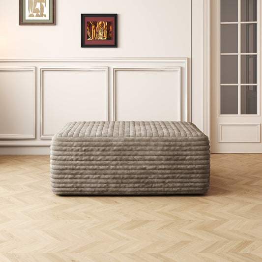 HouseOfZazla 37.40in sofa ottoman in textured taupe fabric on Tampa Home & Garden Store