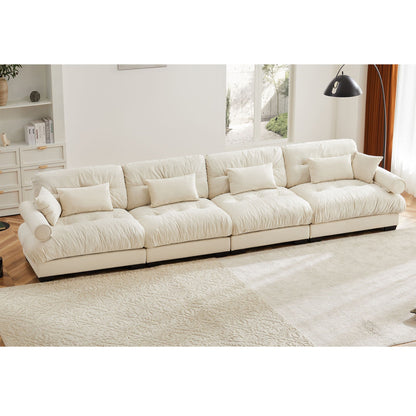 Super Comfort Oversized Modular Sectional Sofa with deep-seat L-shaped couch in cream upholstery on Tampa Home & Garden Store
