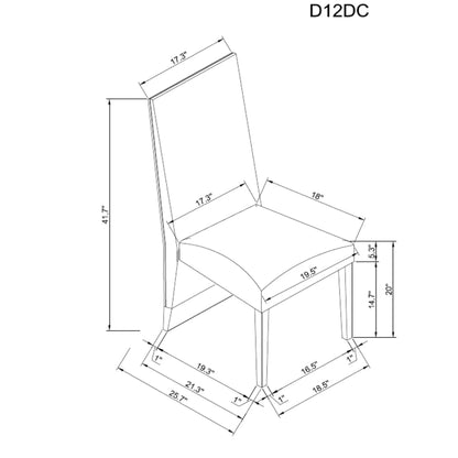 Stacey Contemporary Dining Chair set of 2 schematic blueprint by Unique Piece Furniture on Tampa Home & Garden Store