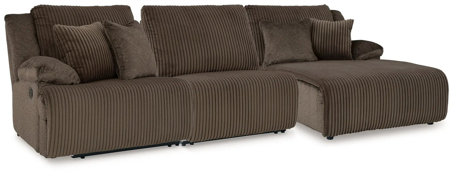 Top Tier Corduroy Reclining Sectional with Chaise