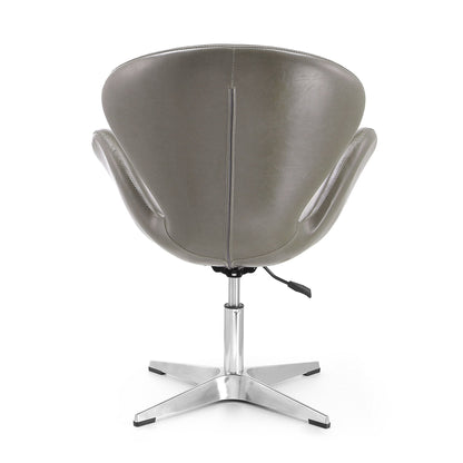 Raspberry Swivel Lounge Chair with 360-Degree Rotation, gray faux leather, HouseOfZazla on Tampa Home & Garden Store