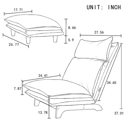 Single Lazy Sofa Chair Leisure Foldable Recliner