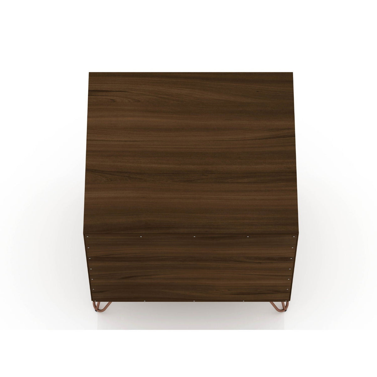 Rockefeller Nightstand with 1 drawer, dark walnut finish, and splayed copper legs by HouseOfZazla on Tampa Home & Garden Store
