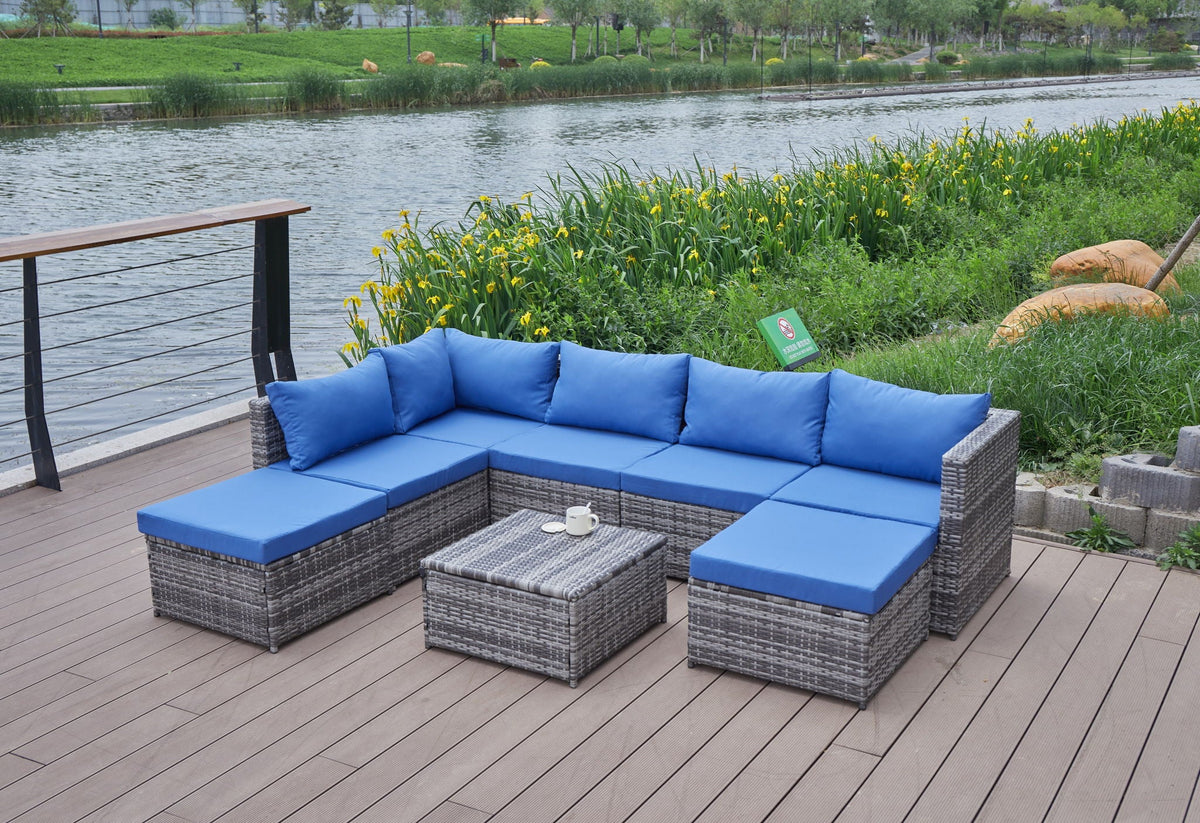 Stylish Outdoor Patio Sofa and Thick Cushion Set