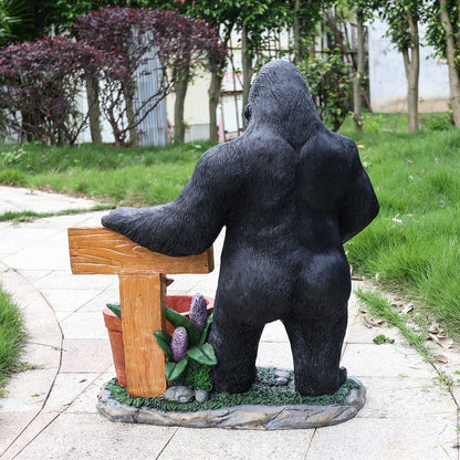 Outdoor Garden Chimpanzee Planter and Resin Pot