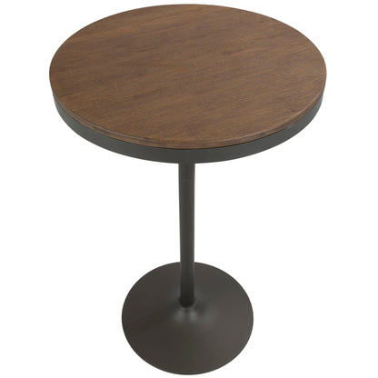 Industrial adjustable bar dinette table with bamboo top in dark brown finish by HouseOfZazla on Tampa Home & Garden Store