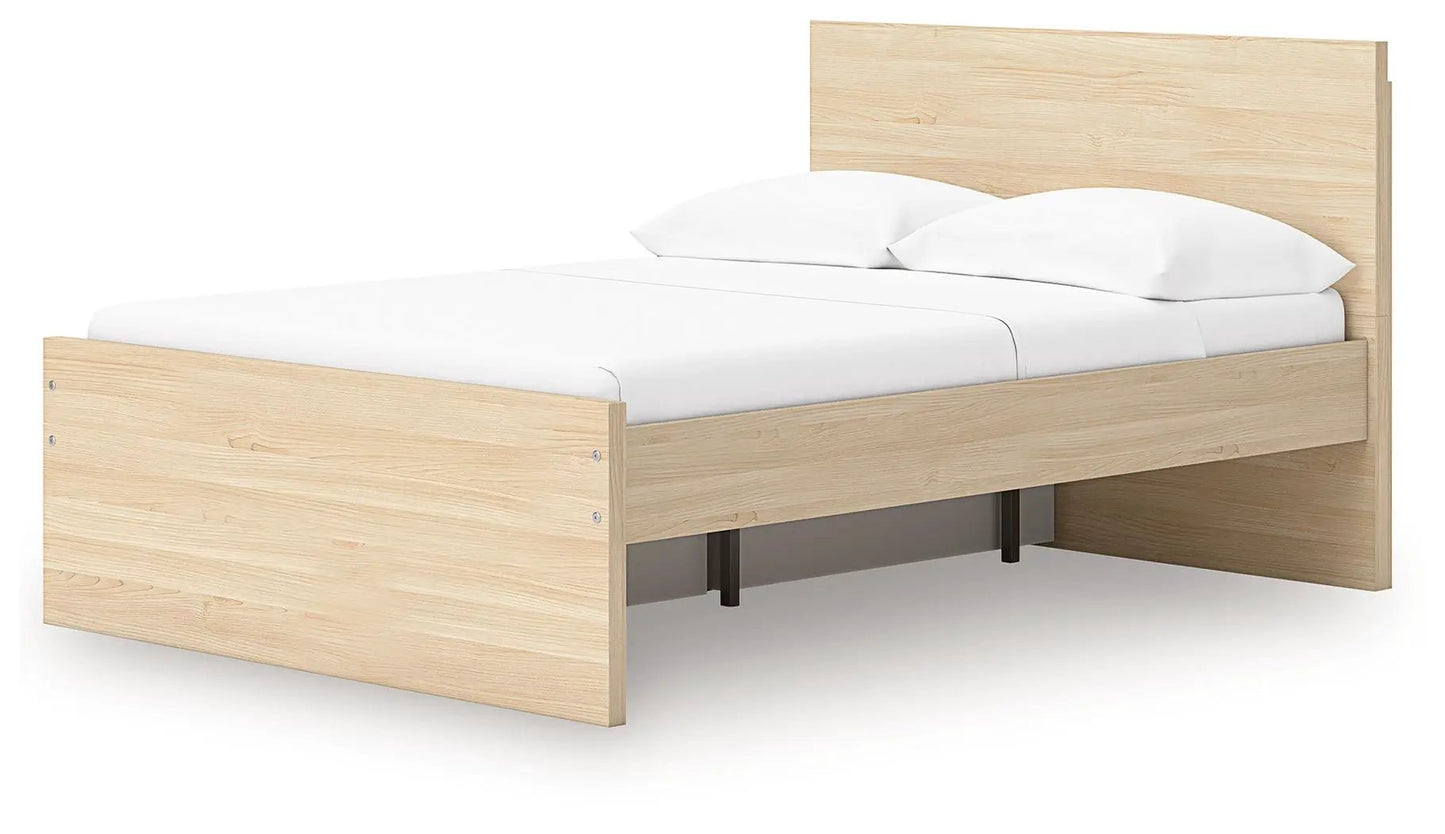 Onita Panel Platform Bed in natural oak finish Unique Piece Furniture on Tampa Home & Garden Store