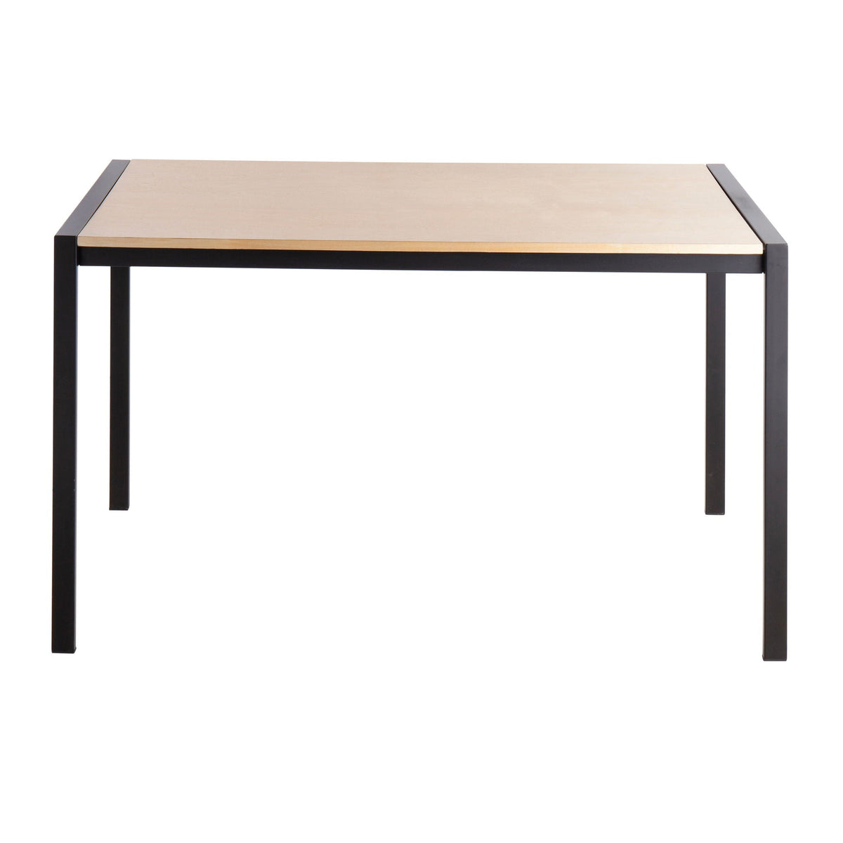 Fuji Modern Dining Table with wood top and black metal frame, light natural finish on Tampa Home & Garden Store