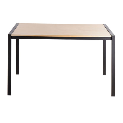 Fuji Modern Dining Table with wood top and black metal frame, light natural finish on Tampa Home & Garden Store