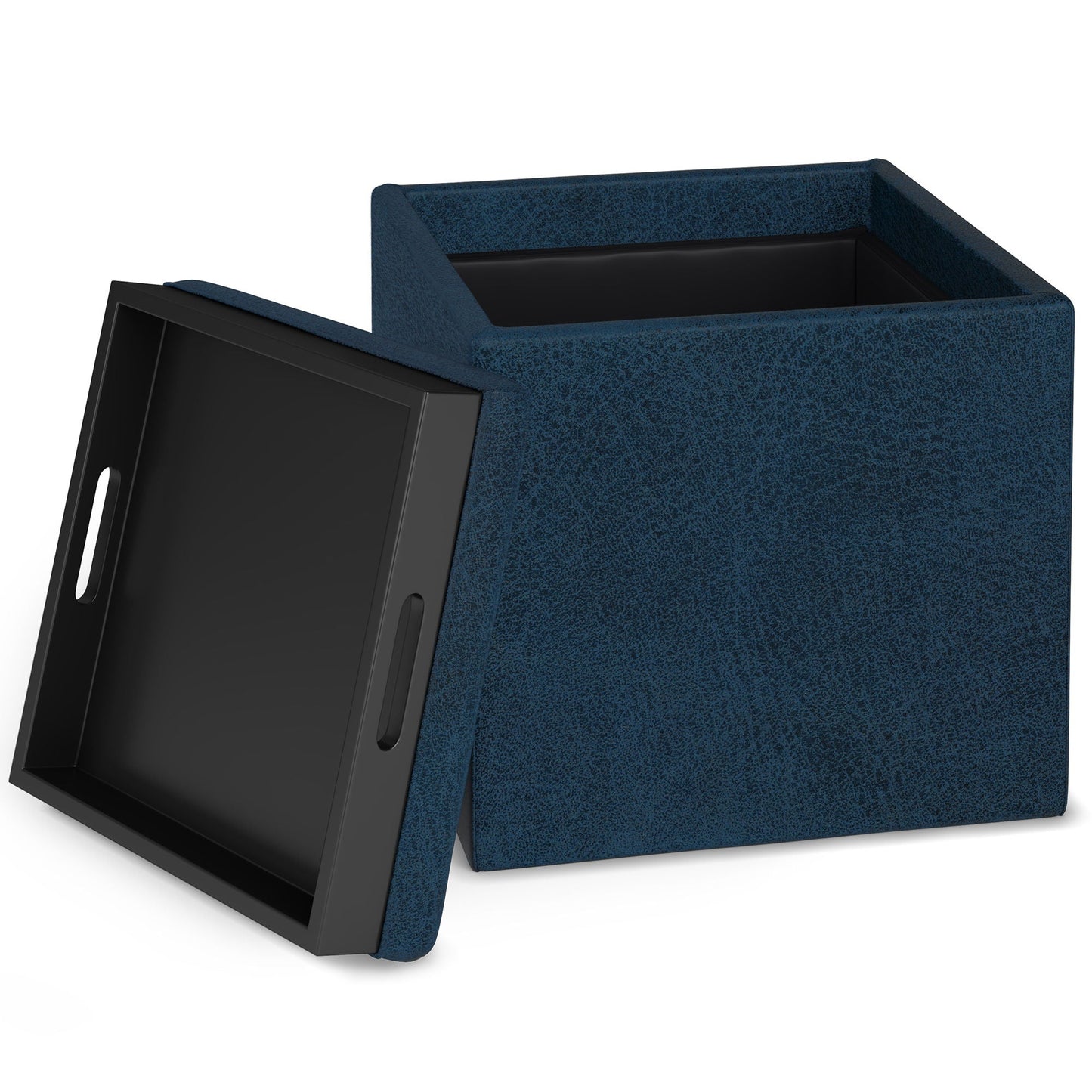 Rockwood Upholstered Cube Ottoman with Tray