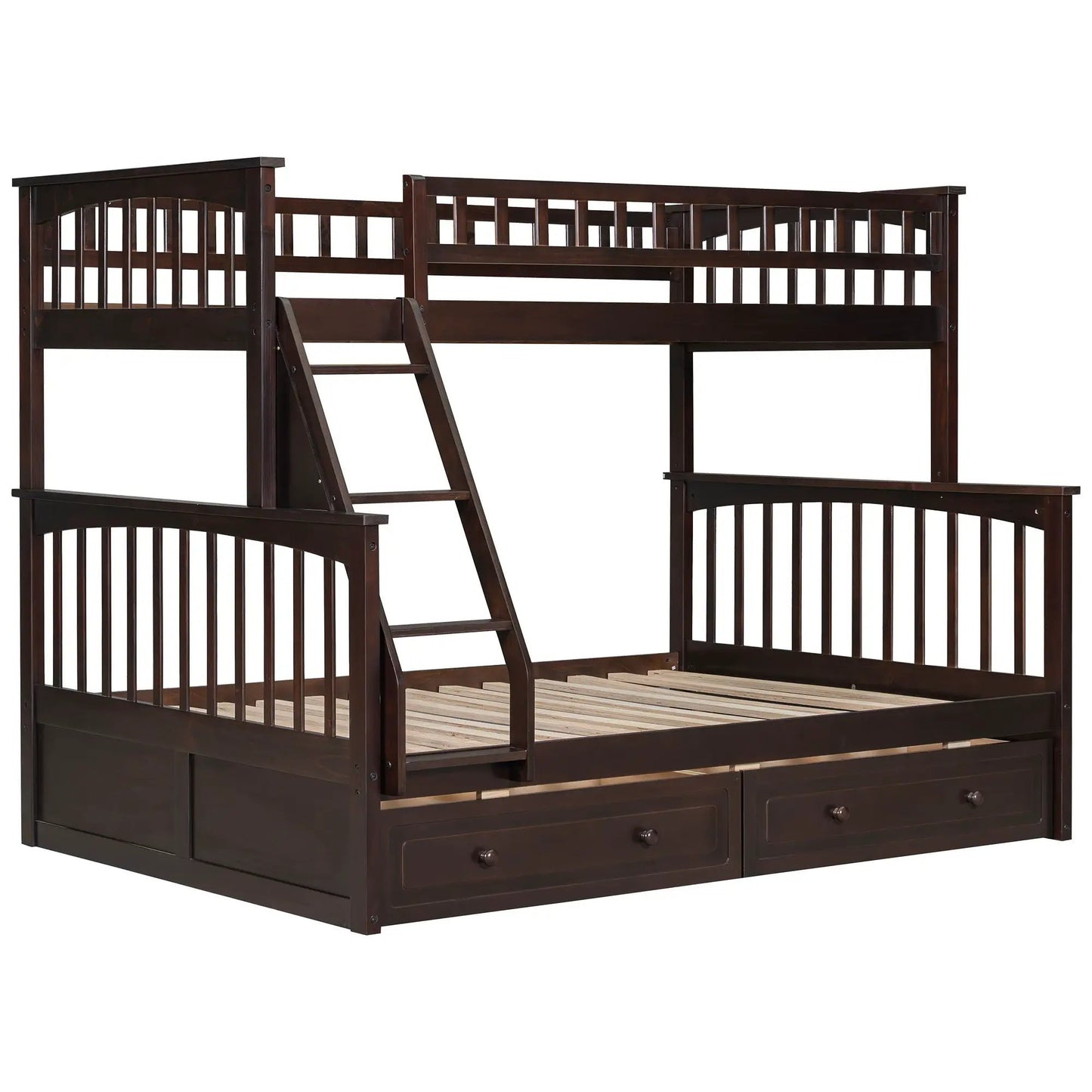 Bunk Bed with Drawers and Convertible Storage