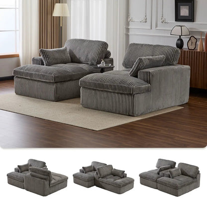 Oversized Double Chaise Lounge Chair Upholstered
