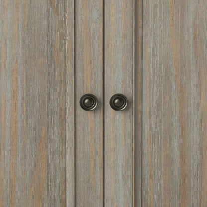 Amherst handcrafted accent cabinet in weathered gray wood with black knobs HouseOfZazla on Tampa Home & Garden Store