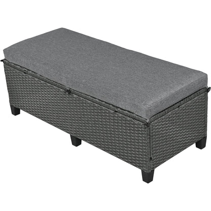 Tomax 5-Piece outdoor patio rattan sofa set with gray cushions woven wicker HouseOfZazla on Tampa Home & Garden Store