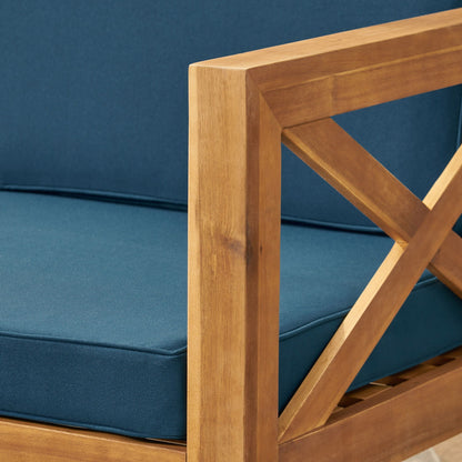 Radiat L Shaped Sofa Set with Teak and Cushions
