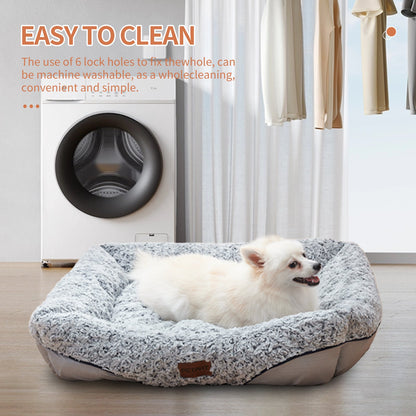Swirl Rose Velvet Dog Bed for small to medium dogs with removable cushion, washable on Tampa Home & Garden Store