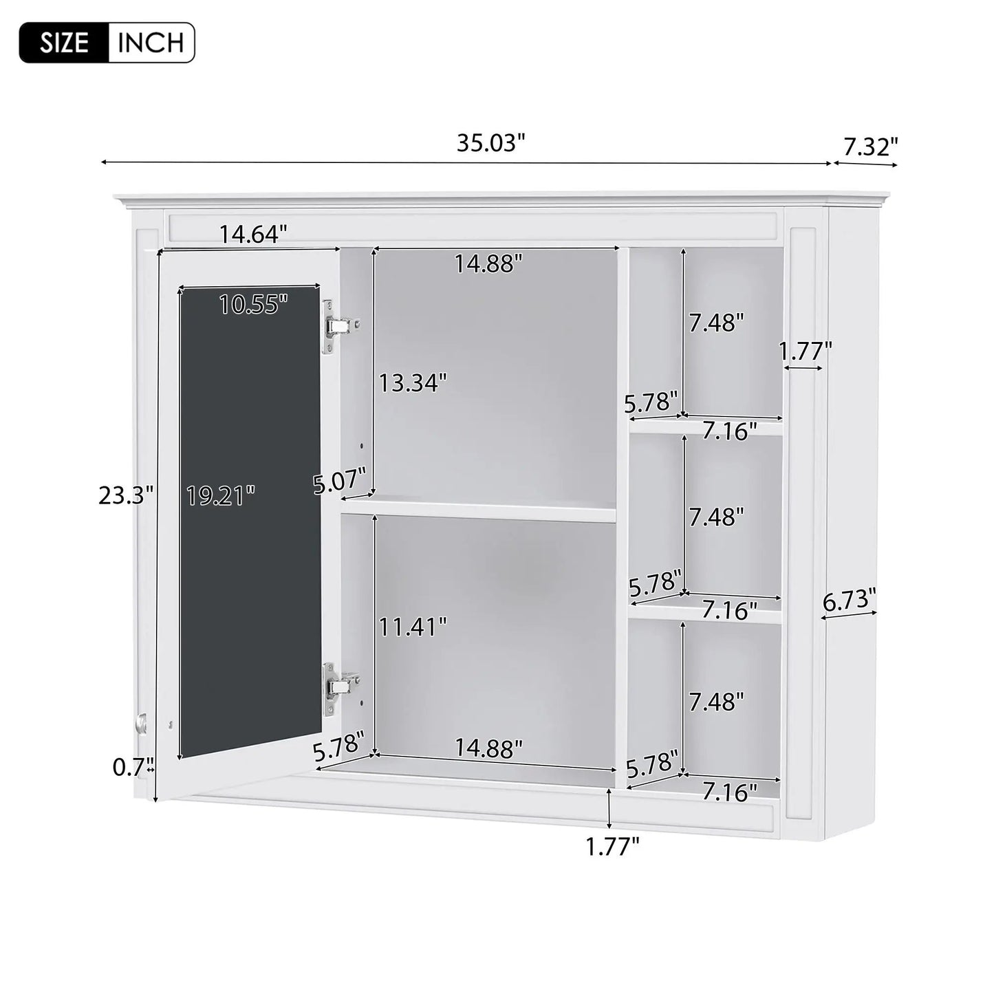 Wall Mounted Medicine Cabinet with Mirror