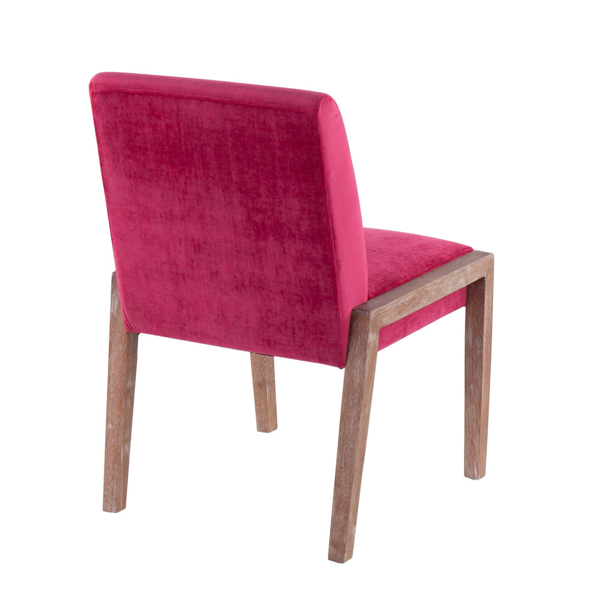 Contemporary chair set of 2 with foam-padded pink velvet seats on wooden legs HouseOfZazla on Tampa Home & Garden Store