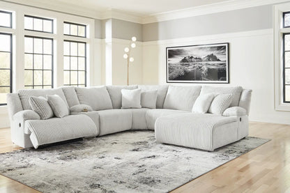 Top Tier Corduroy Reclining Sectional with Chaise
