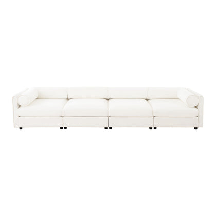 Modern Sofa with Storage and Cylindrical Backrest