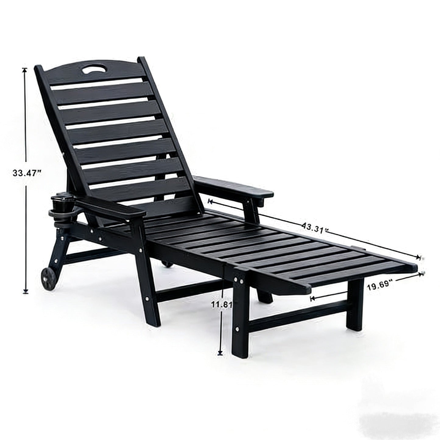 Hdpe Adjustable Chaise Lounge and Backrest