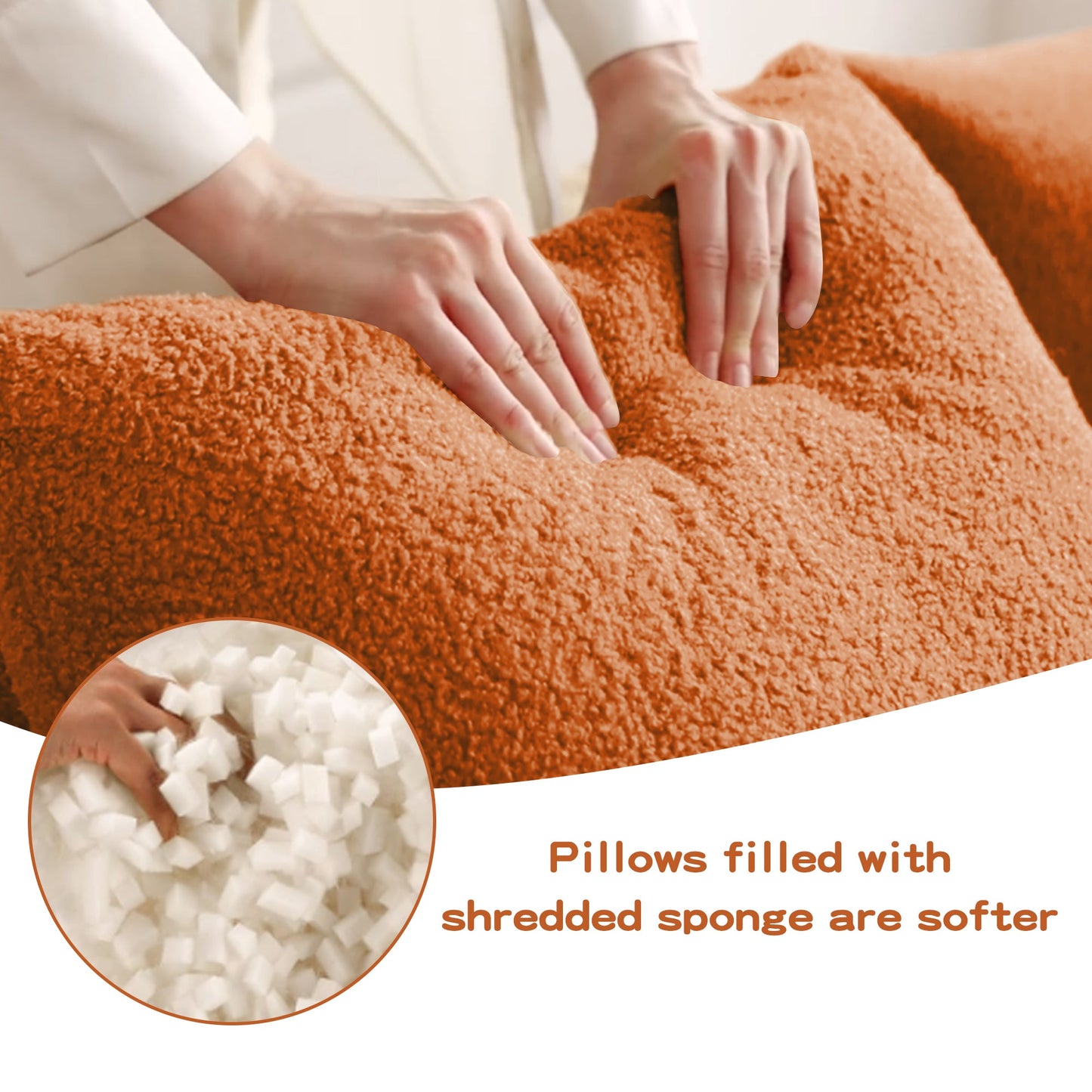 Soft Teddy Fabric Boneless Sofa For Living