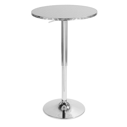 Contemporary adjustable round bar table silver with hydraulic lift by HouseOfZazla on Tampa Home & Garden Store
