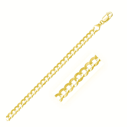 5.7mm 14k Yellow Gold Solid Curb Chain Necklace displayed as 3 chains by Bids.com on Tampa Home & Garden Store