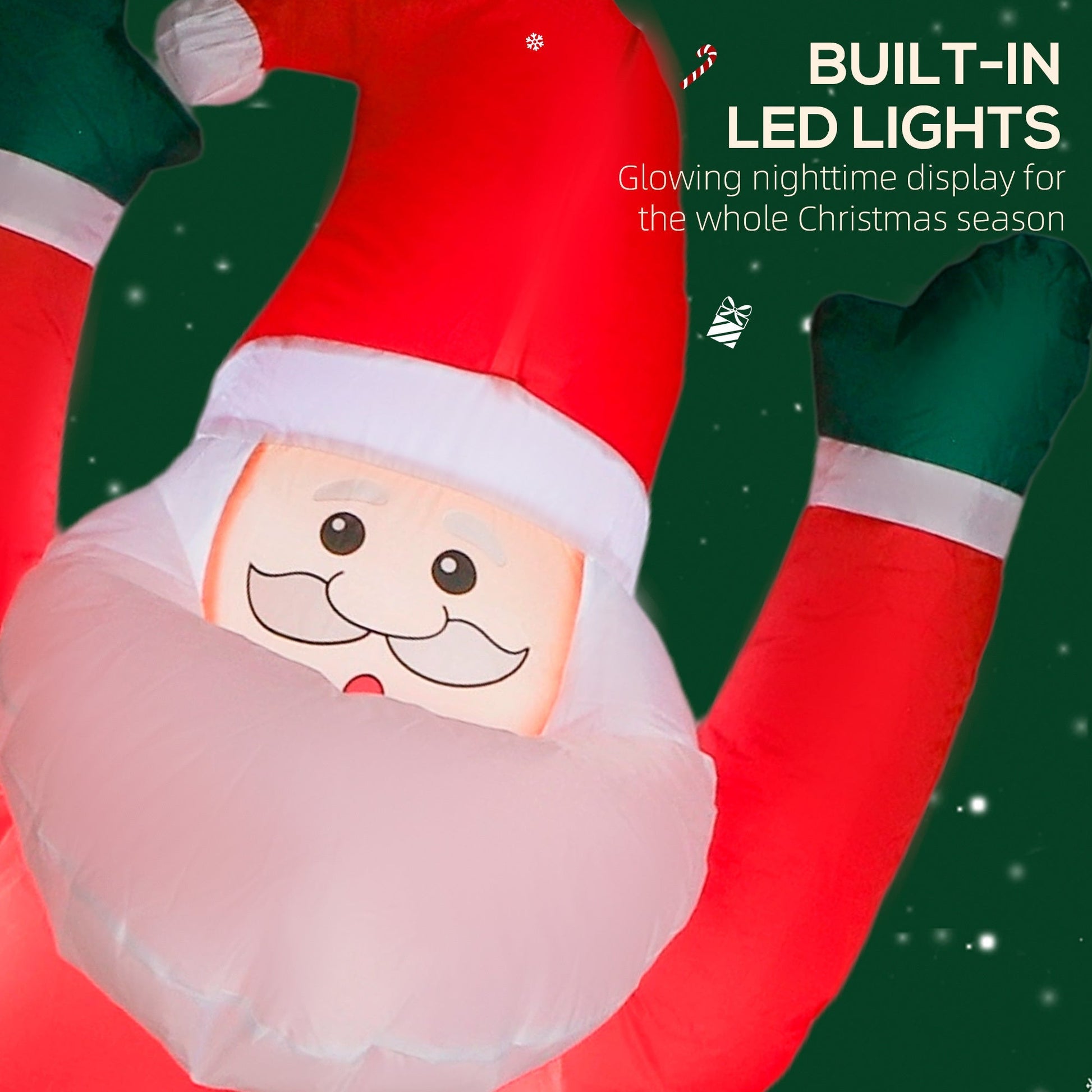 7ft Hanging Christmas Inflatable Santa with Dog red suit and white beard on Tampa Home & Garden Store