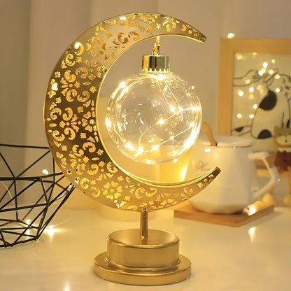 Crescent Moon LED Table Lamp – Festive Decorative Light for Home & Celebration