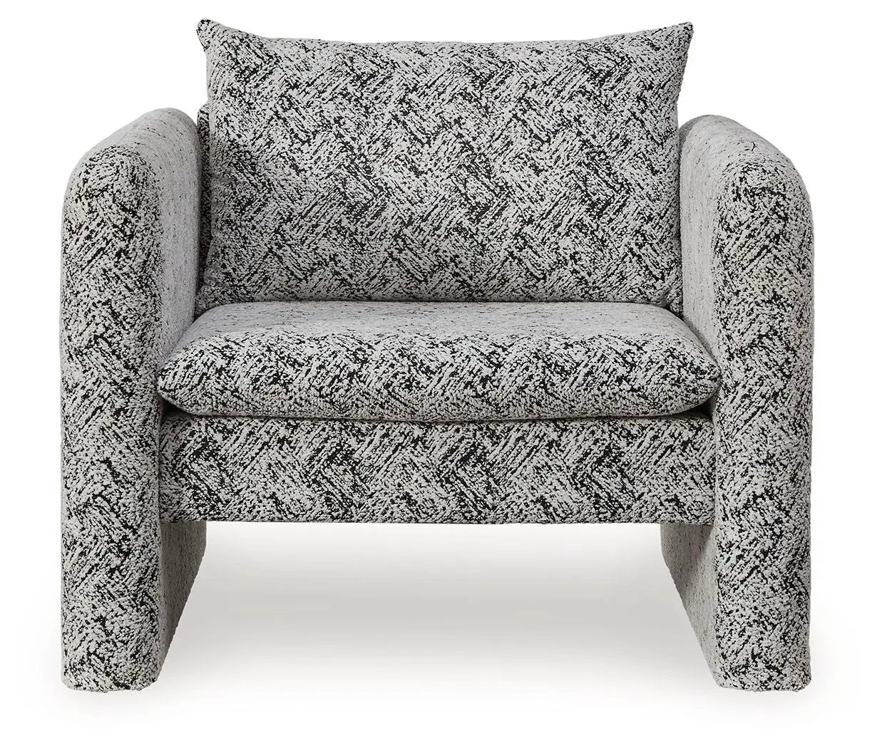 Kenbell Accent Chair Black and White Geometric