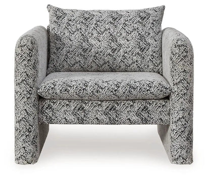 Kenbell Accent Chair Black and White Geometric