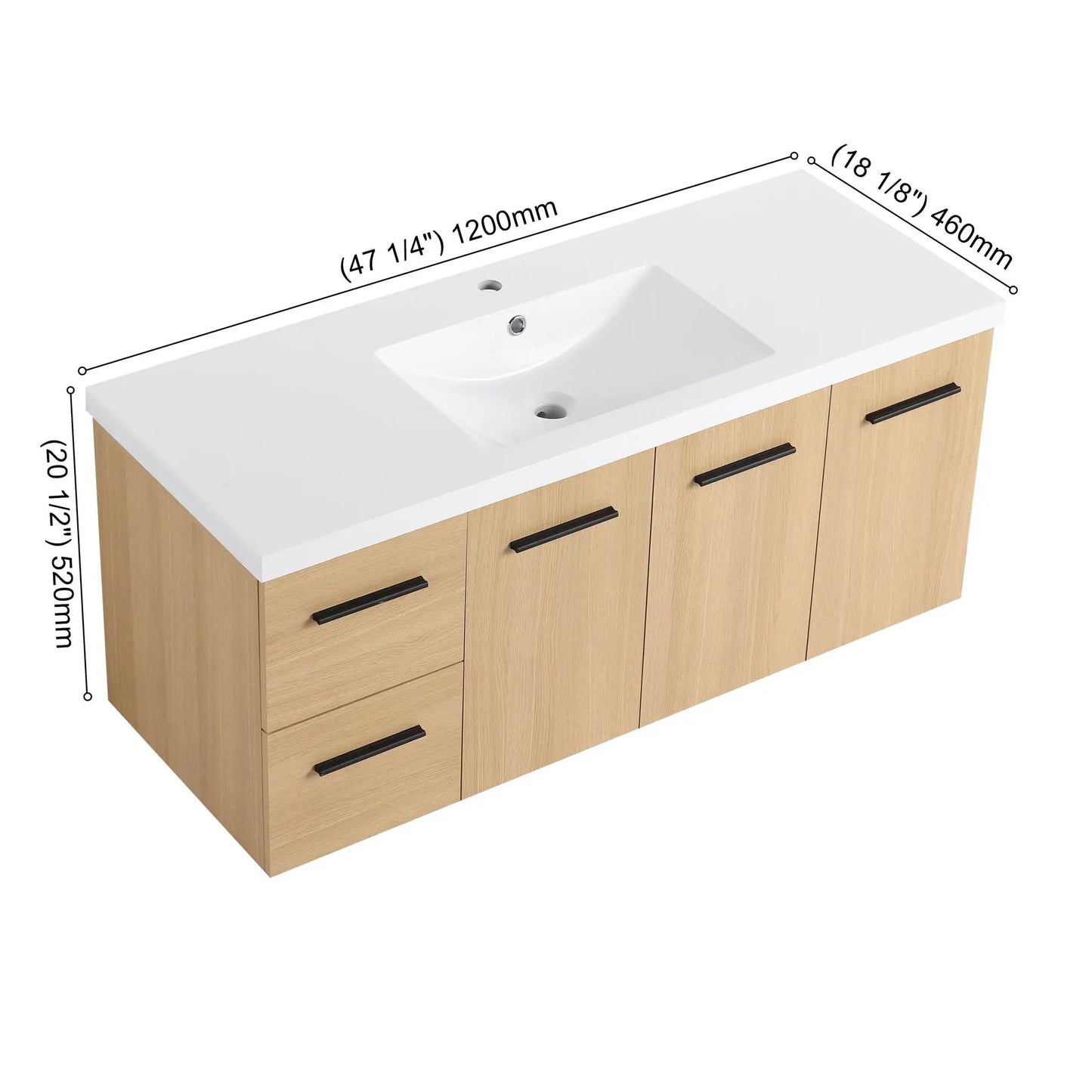 Floating Bathroom Vanity Sink and Modular Cabinet