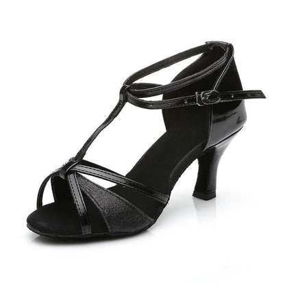 Latin Dance Shoes for Ladies Mid High Heels