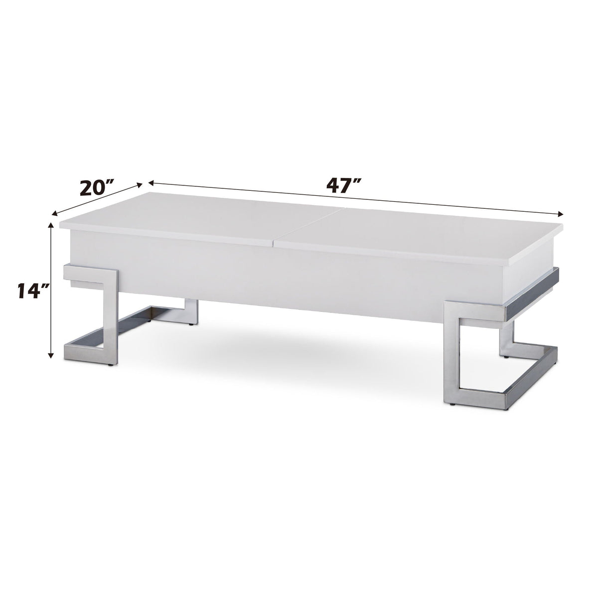 High gloss coffee table with lift top and hidden storage in white finish, HouseOfZazla on Tampa Home & Garden Store
