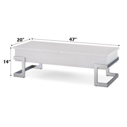 High gloss coffee table with lift top and hidden storage in white finish, HouseOfZazla on Tampa Home & Garden Store