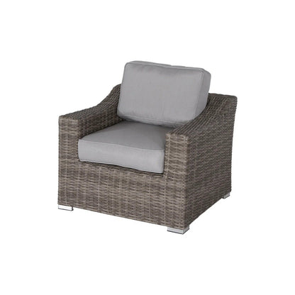 Outdoor Wicker Set With Glass Table And Cushions