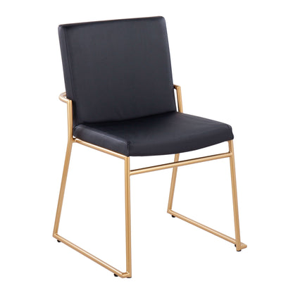 Dutchess Contemporary Dining Chair from HouseOfZazla with black upholstery and gold metal frame on Tampa Home & Garden Store