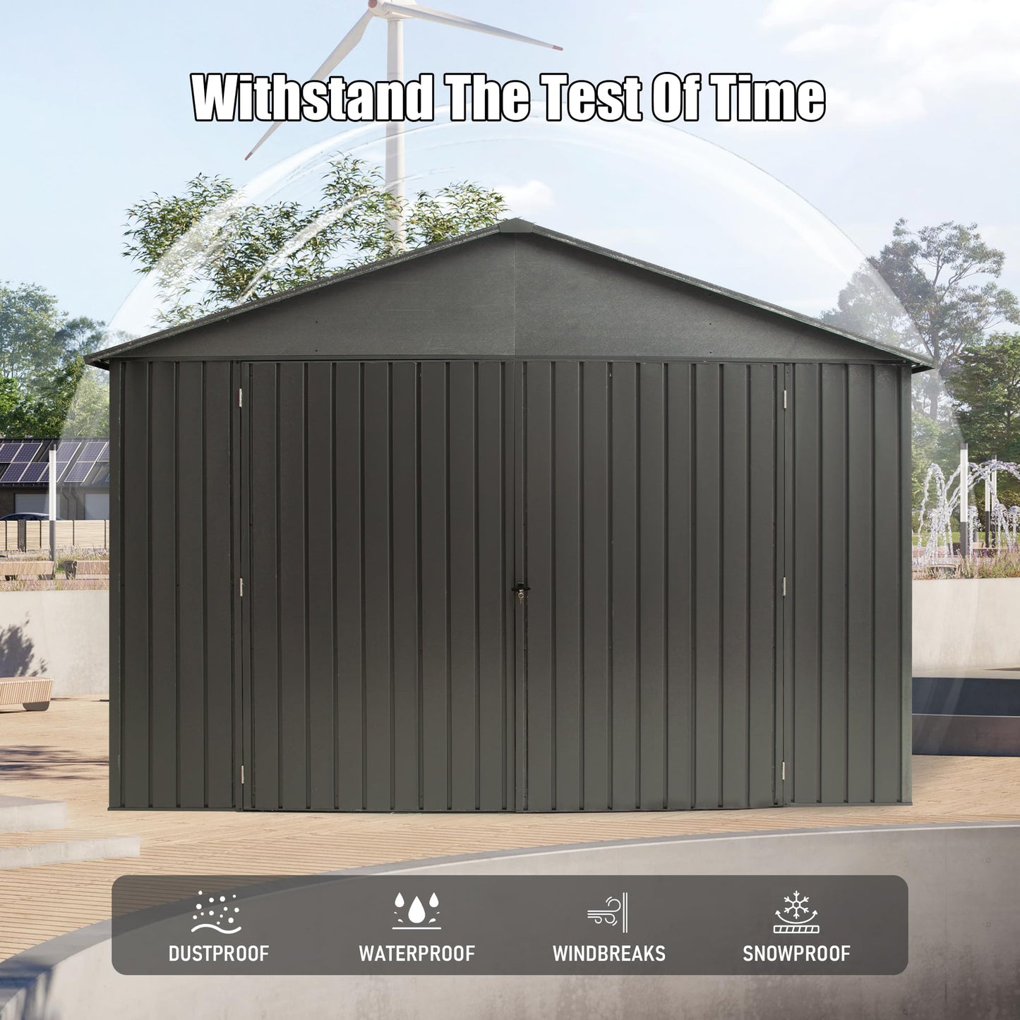 12x25 Outdoor Metal Garage Shed and Carport