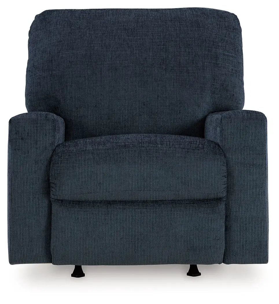 Aviemore Rocker Recliner in navy blue corduroy fabric by Unique Piece Furniture on Tampa Home & Garden Store