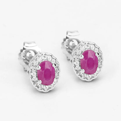 3-piece ruby and white topaz jewelry set in .925 sterling silver, 2.46ct total on Tampa Home & Garden Store