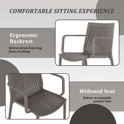 4 Stackable Plastic Chairs and Round Table