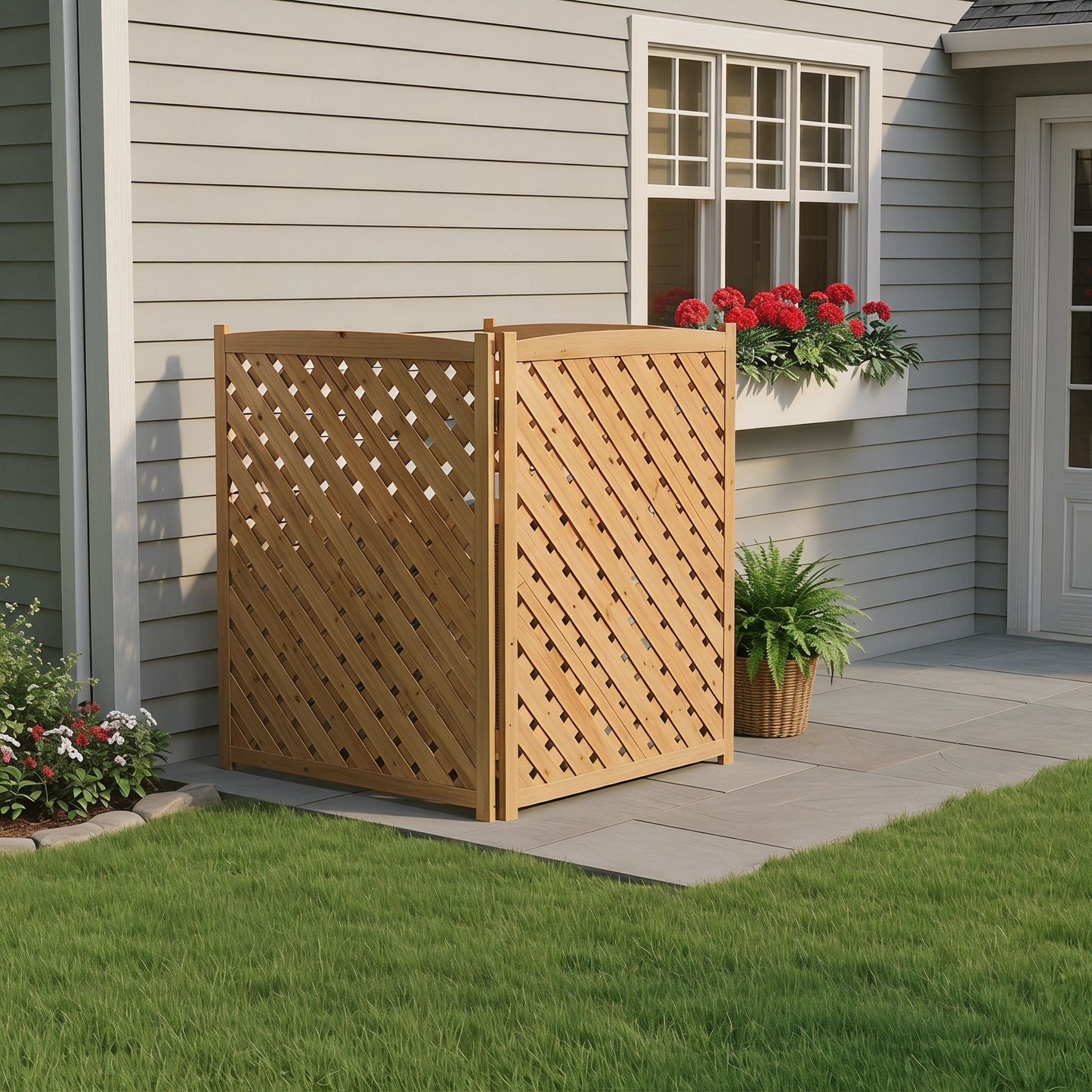 Outdoor 3 Panel Air Conditioner Screen For Patios