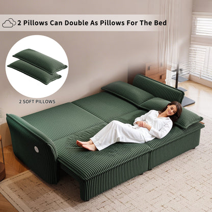 85 Inch Convertible Sofa Bed and a Plush Fleece