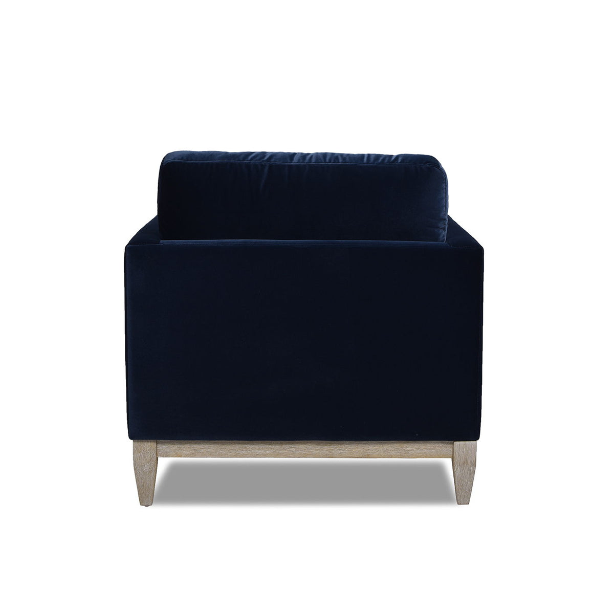 Modern Farmhouse Arm Chair navy blue with wood legs and reversible cushions by HouseOfZazla on Tampa Home & Garden Store