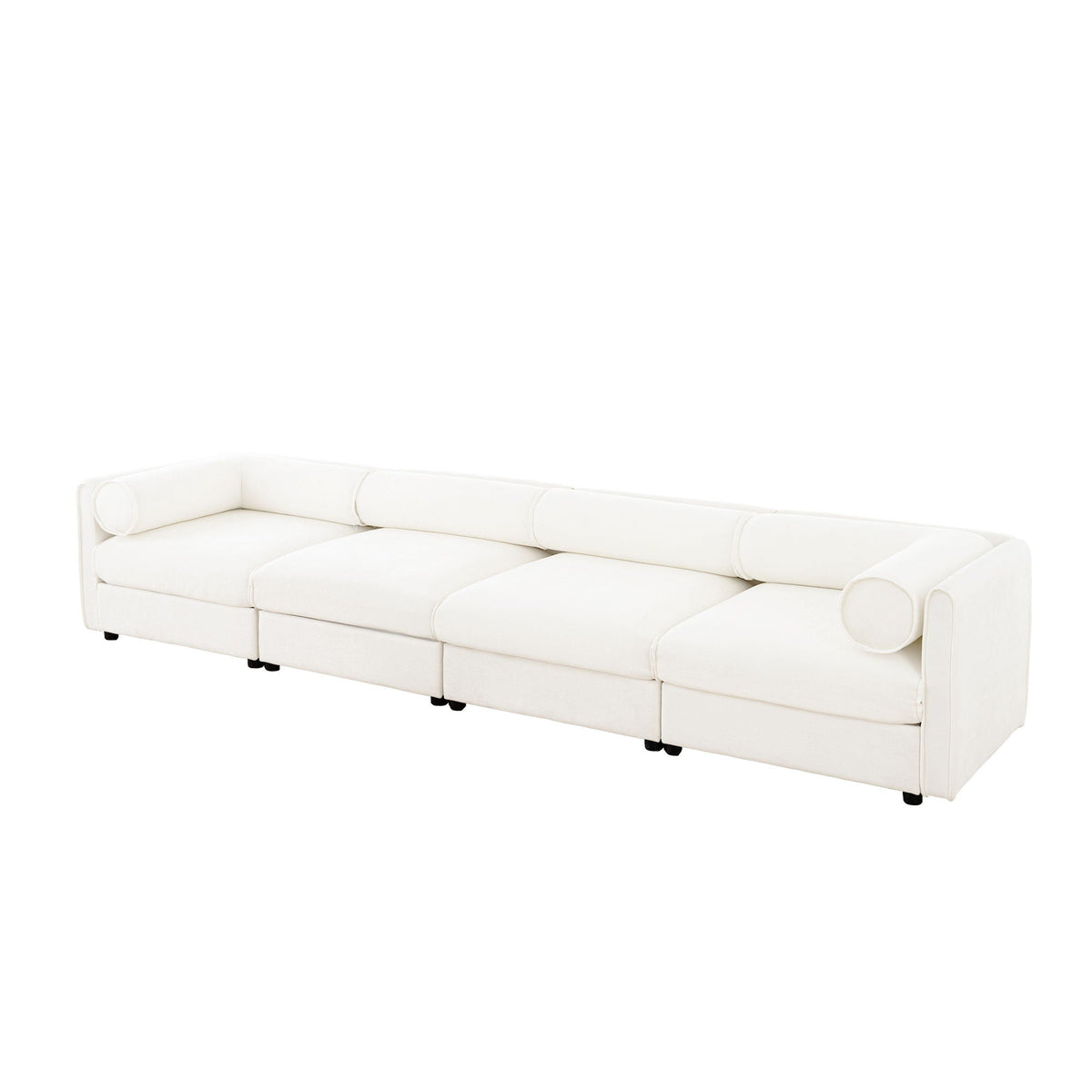 Modern Sofa with Storage and Cylindrical Backrest