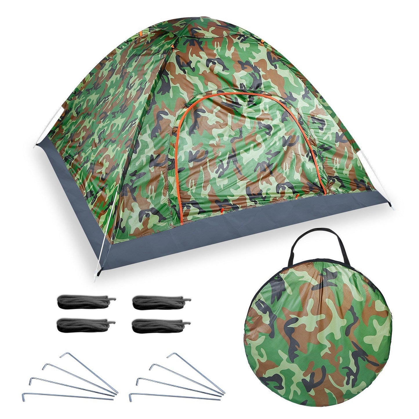GemGear 4 Person Pop Up Camping Tent camouflage waterproof instant setup with two mosquito net doors on Tampa Home & Garden Store