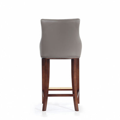 Shubert Barstool gray leatherette backrest, dark wood legs, bar height 28-30in HouseOfZazla on Tampa Home & Garden Store