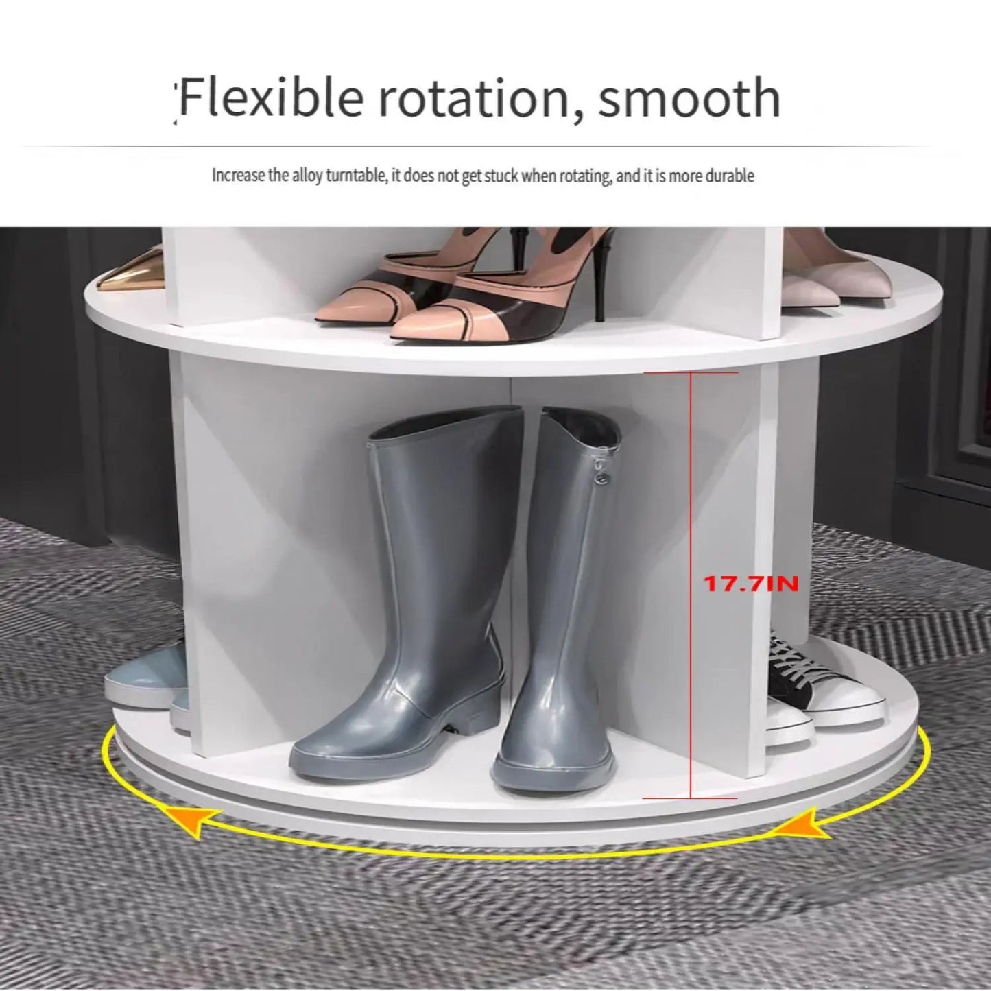 8 Tier Rotating Shoe Rack Tower and 360 Spinner